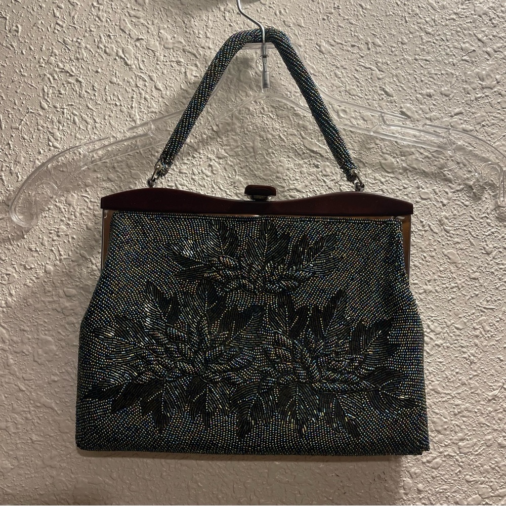 Beautiful multicolor beaded/glass handle‎ Evening Bag.
